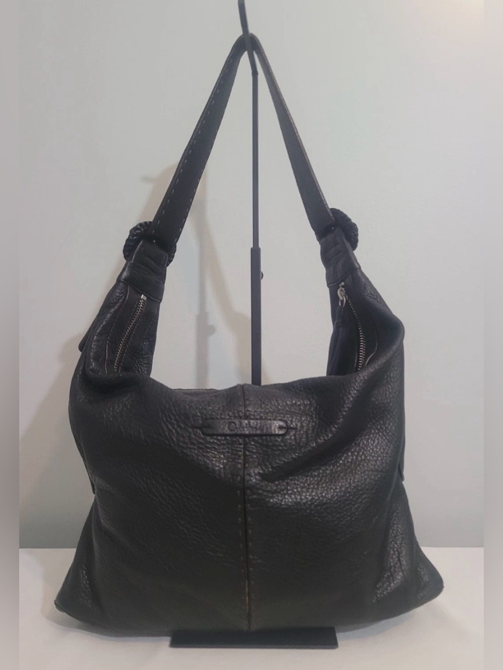 Cole Haan Black Leather Hobo Shoulder Bag